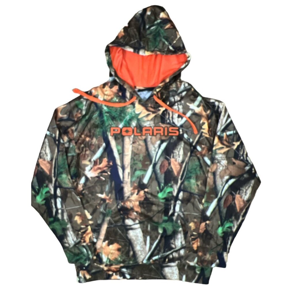 Polaris Mens Camo Pursuit Hoodie Poly Lightweight Moisture Wicking Sweatshirt‎ L